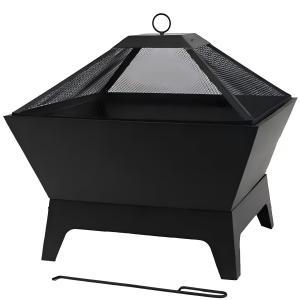 24inch square solid steel fire pit GM10201-2